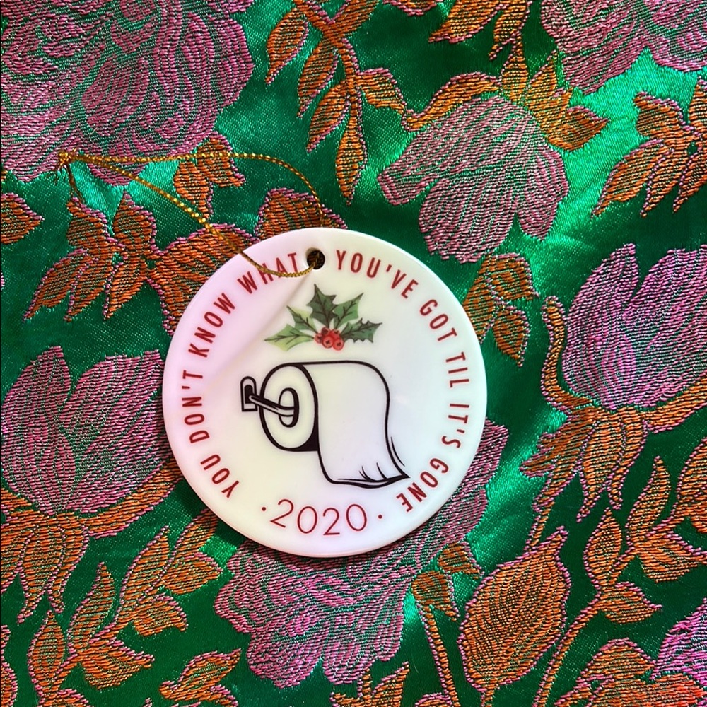 THROWBACK Festive 2020 Ornament with Toilet Paper and Christmas Design RARE